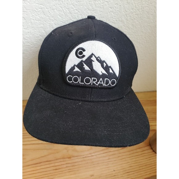 COLORADO Limited Rocky Mtns Trucker Hat Black Cap Adjustable SNAPBACK Wool Blend - Picture 10 of 10
